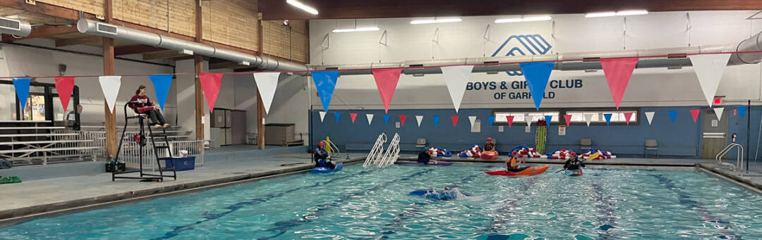 Garfield boys and girls club pool with kayakers