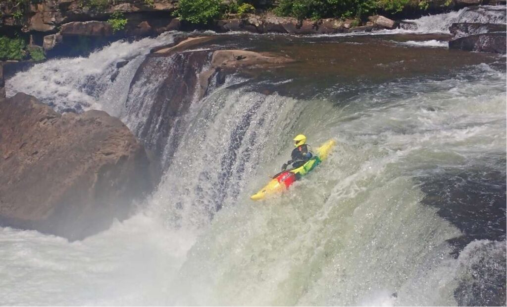 peter going over ohiopyle falls