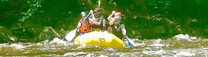 Frank captaining raft on lehigh