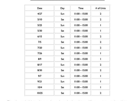 2025 Mongaup Schedule